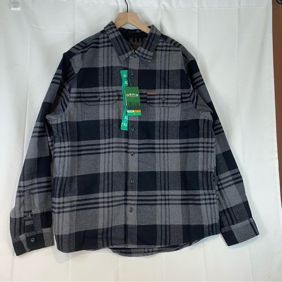ORVIS Men’s Size XL Shirt Flannel Plaid Button Down Heavyweight NEW Pockets NWT - Picture 2 of 16